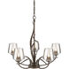 Flora 5 Light 26.7 inch Bronze Chandelier Ceiling Light in Clear