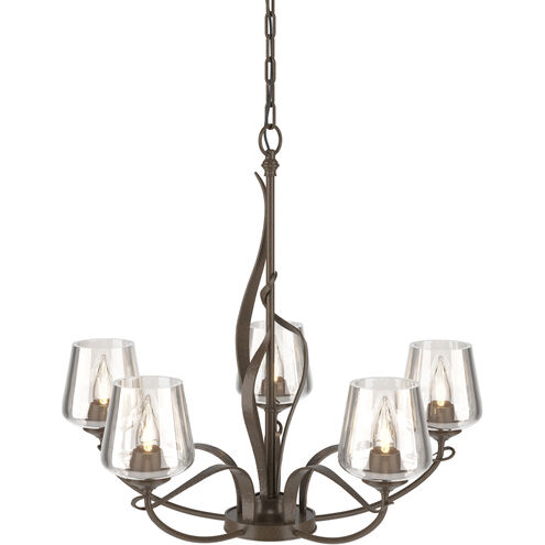 Flora 5 Light 26.7 inch Bronze Chandelier Ceiling Light in Clear