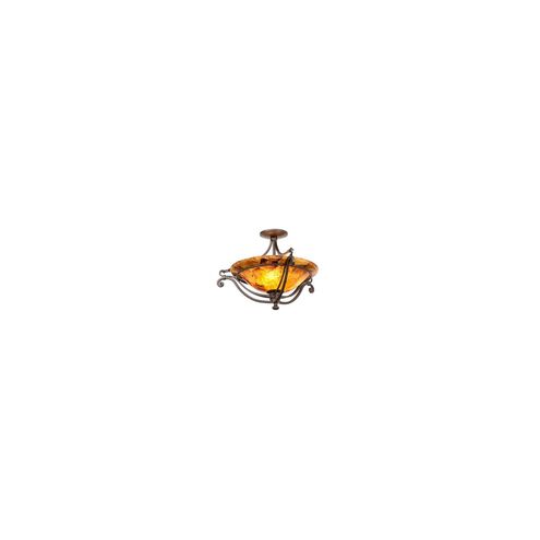 Somerset 3 Light 21.5 inch Tortoise Shell Semi Flush Mount Ceiling Light