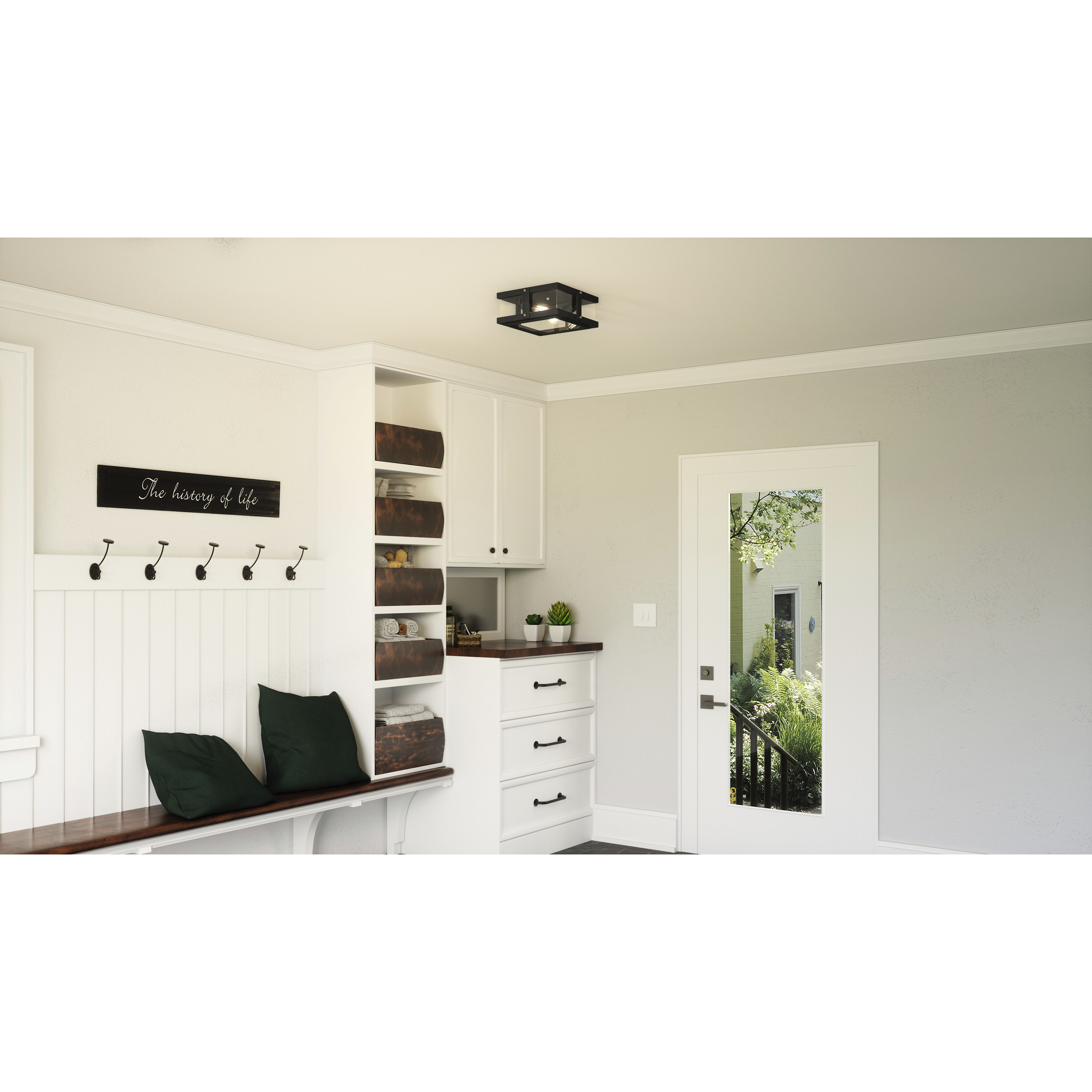 Beck 2 Light 12.75 inch Earth Black Flush Mount Ceiling Light