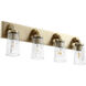Fort Worth 4 Light 28.5 inch Aged Brass Vanity Light Wall Light
