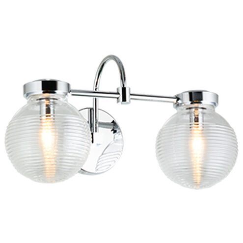Ridge Wall Sconce Wall Light in Chrome and Clear
