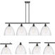 Ballston Ballston Dome 4 Light 50 inch Oil Rubbed Bronze Island Light Ceiling Light in Seedy Glass