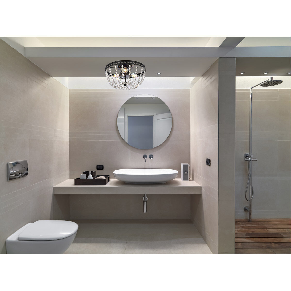 Kylie 3 Light 14 inch Black Flush Mount Ceiling Light