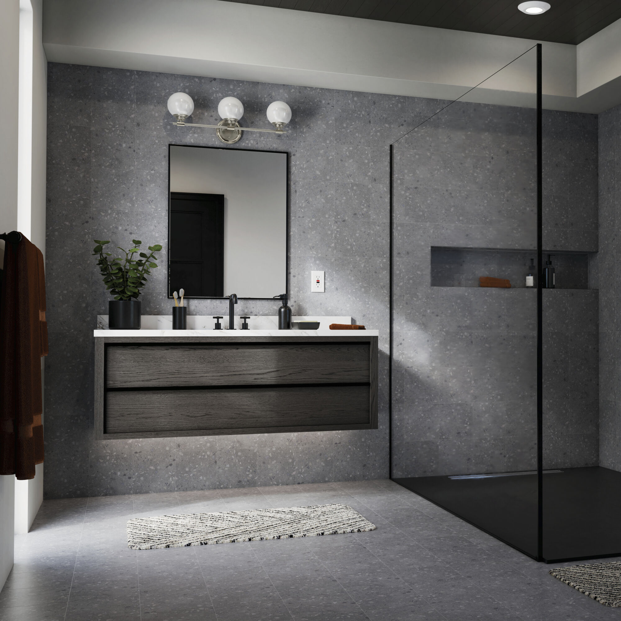 Benno 3 Light 24.5 inch Polished Nickel Bath Bracket Wall Light, 3 Arm