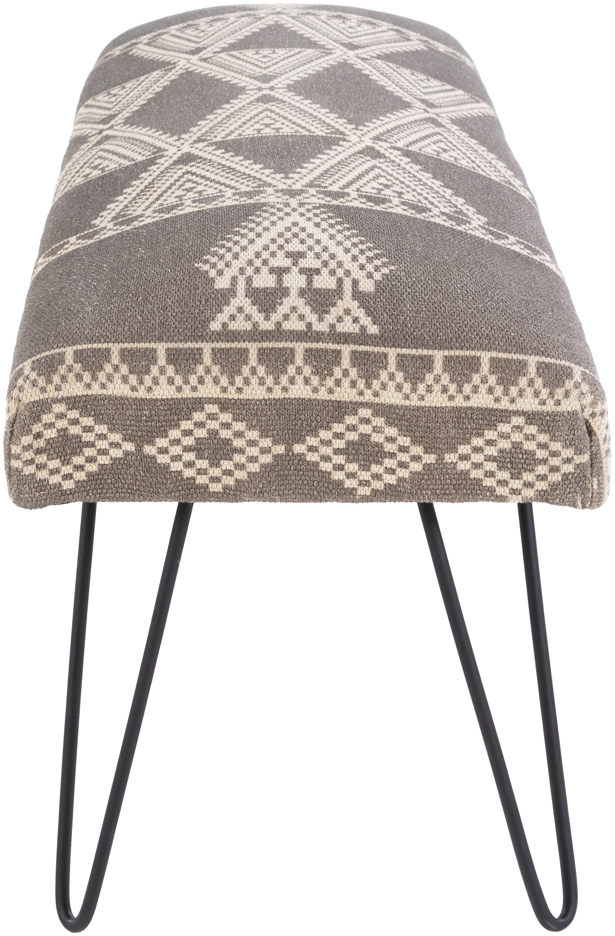 Asmara Charcoal Upholstered Bench