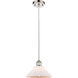 Ballston Orwell LED 8 inch Polished Nickel Mini Pendant Ceiling Light in Matte White Glass, Ballston
