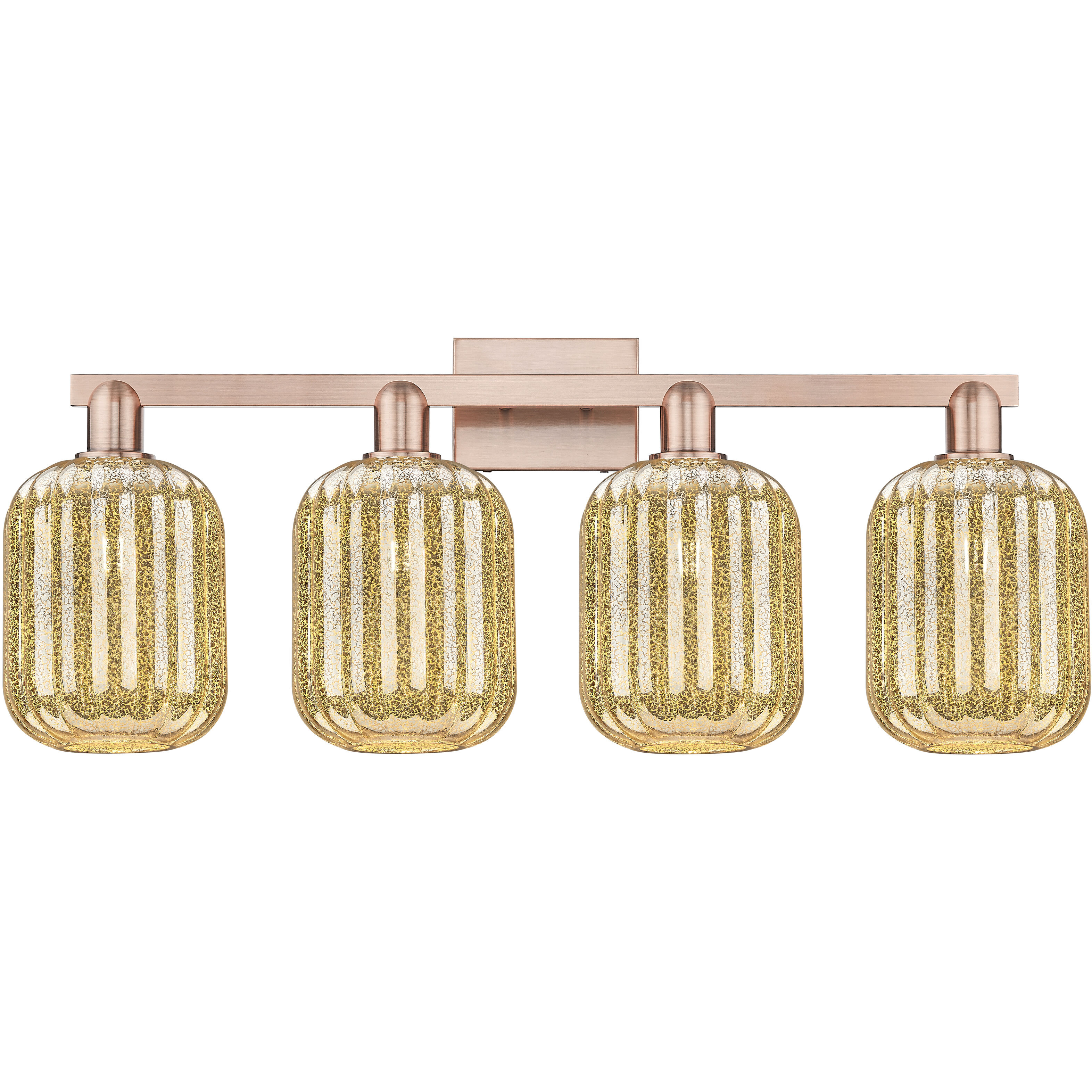 Preston 4 Light 36 inch Antique Copper Bath Vanity Light Wall Light in Mercury Glass