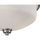 Casual Mission 3 Light 13 inch Brushed Nickel Flush Mount Ceiling Light