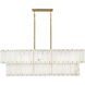 Simone LED 48 inch Burnished Gold Chandelier Ceiling Light in Alabaster, Linear & Oval