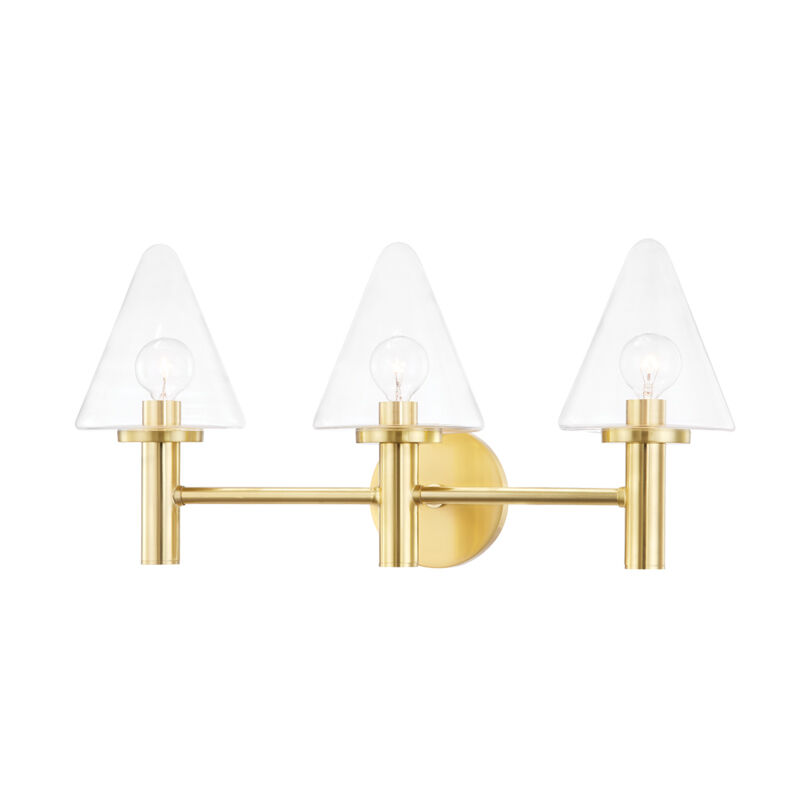 Connie 3 Light 22 inch Aged Brass Bath And Vanity Light Wall Light