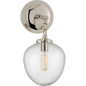 Thomas O'Brien Katie2 1 Light 6.5 inch Polished Nickel Acorn Bath Sconce Wall Light in Seeded Glass, Small