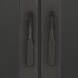 Chauncey Wide Black Iron & Clear Glass Curio Bar Cabinet