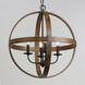 Compass 4 Light 22.5 inch Antique Pecan and Black Single Pendant Ceiling Light