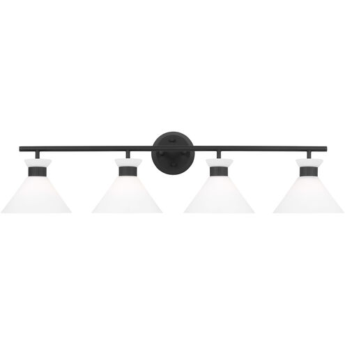 Drew & Jonathan Belcarra 4 Light 36.75 inch Midnight Black Wall Bath Fixture Wall Light