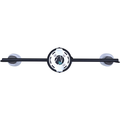 Owen 3 Light Black and Wood Track Lighting Ceiling Light