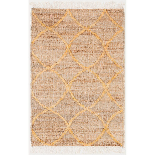 Laural 36 X 24 inch Bright Yellow, Cream, Khaki Rug