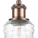 Ballston Ellery 1 Light 5 inch Antique Copper Mini Pendant Ceiling Light in Seedy Glass, Ballston