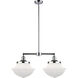 Franklin Restoration Large Oxford 2 Light 25 inch Polished Chrome Chandelier Ceiling Light, Franklin Restoration