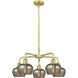 Fenton 5 Light 24.5 inch Satin Gold Chandelier Ceiling Light in Mercury Glass