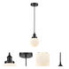 Edison Beacon 1 Light 6 inch Matte Black Mini Pendant Ceiling Light