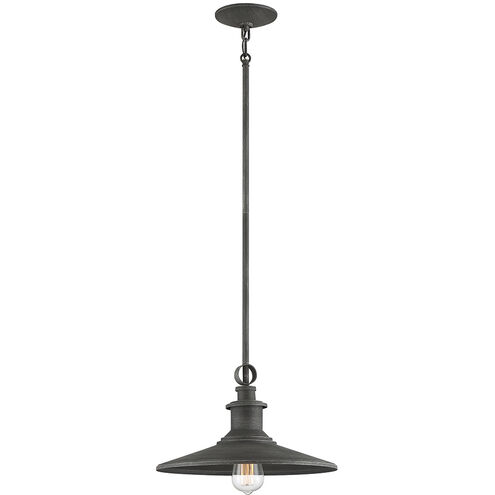 Aurora 1 Light 14 inch Weathered Pewter Pendant Ceiling Light