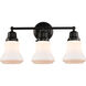 Aditi Bellmont 3 Light 22 inch Matte Black Bath Vanity Light Wall Light, Aditi