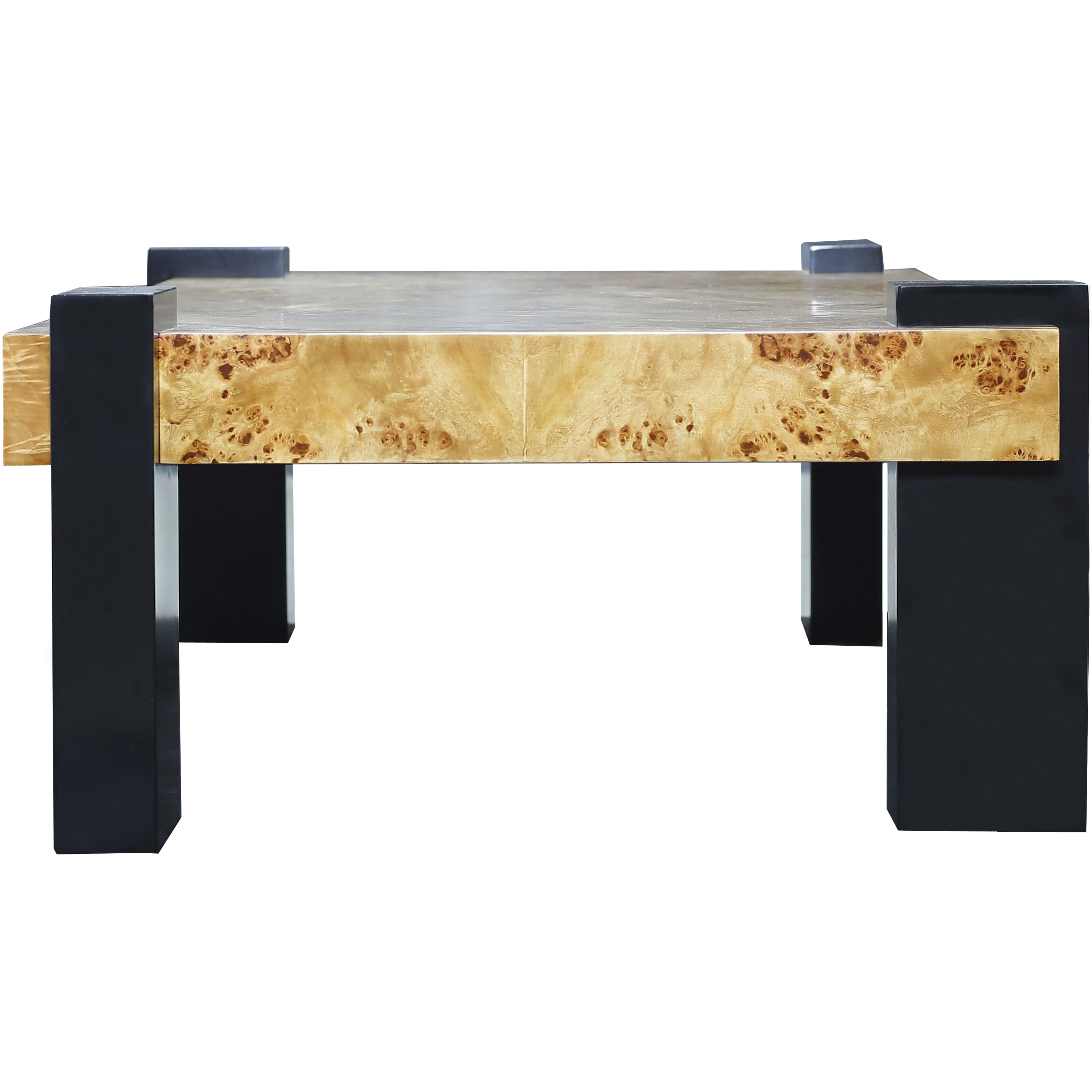 Bromo 48 X 34 inch Natural Burl with Black Coffee Table