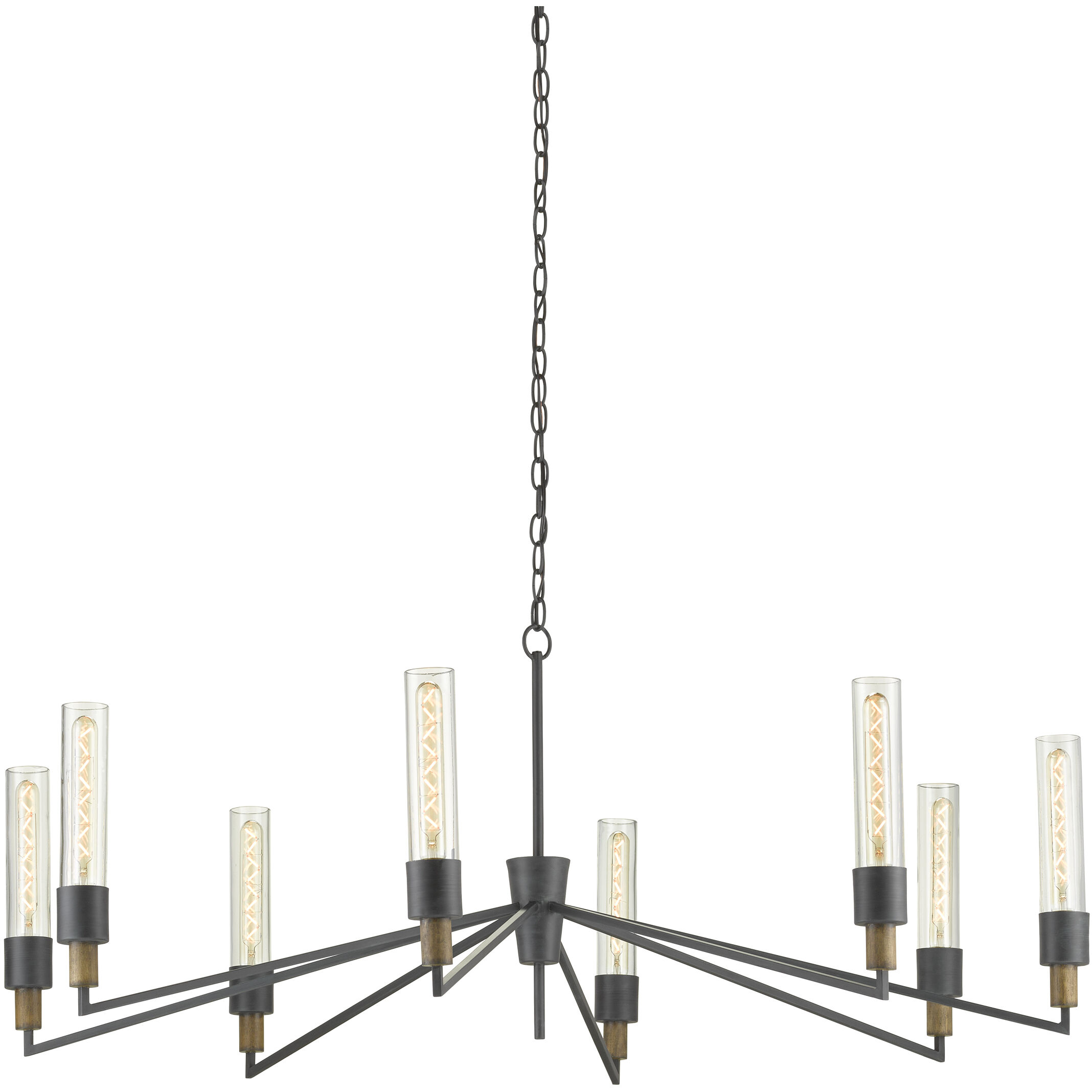 Delgado 8 Light 51.75 inch Antique Black/Reclaimed Wood Chandelier Ceiling Light