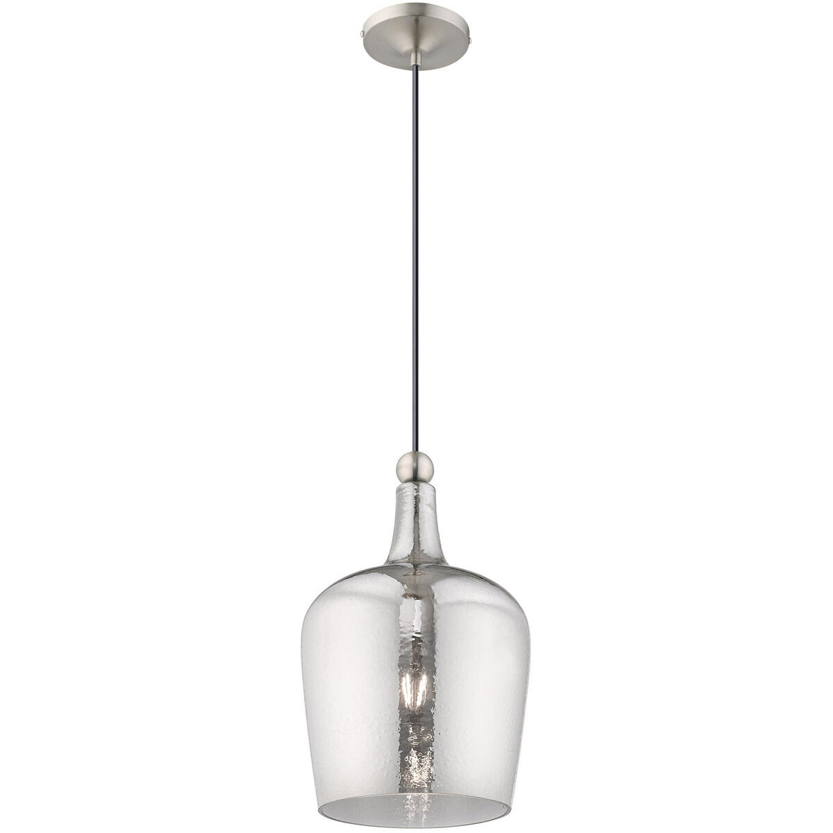 Art Glass 1 Light 9 inch Brushed Nickel Mini Pendant Ceiling Light