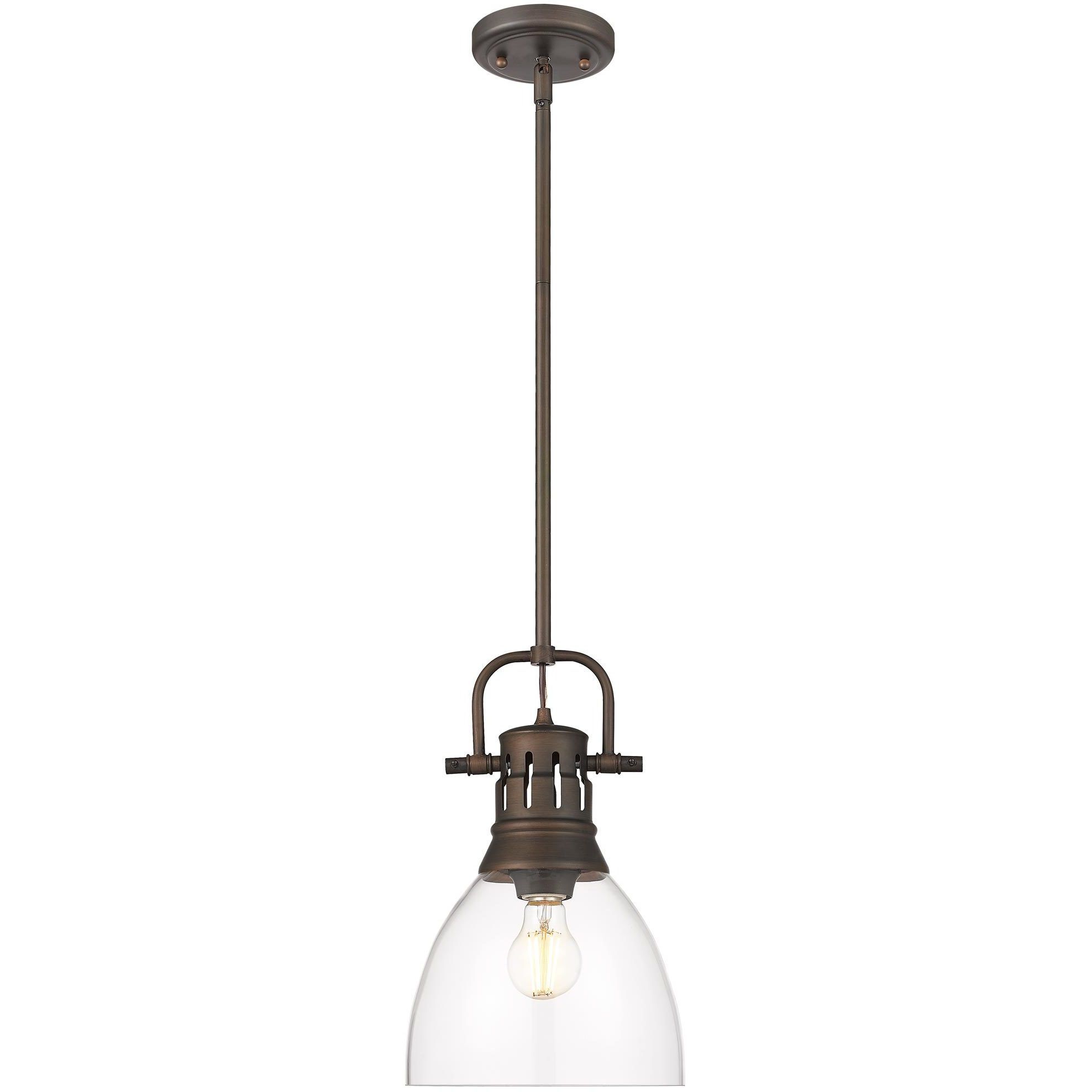 Yep Duncan 1 Light 8.88 inch Rubbed Bronze Pendant Ceiling Light in Clear Glass