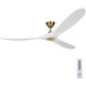 Maverick 70 inch Burnished Brass with Matte White Blades Ceiling Fan in Matte White and Burnished Brass