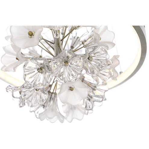 Clayton LED 26 inch Silver With Brushed Gold Chandelier Ceiling Light
