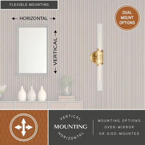 Webster LED 4.75 inch Natural Brass Bathroom Light Wall Light