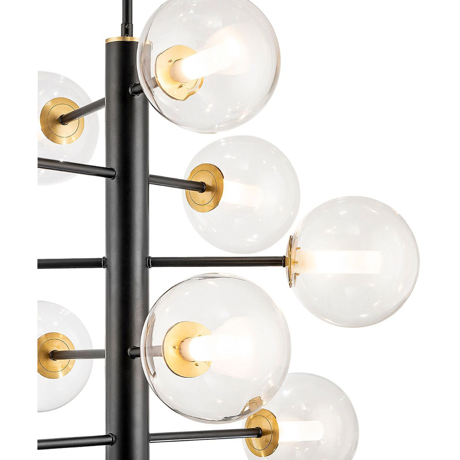 Aurelia LED 33.5 inch Black and Brushed Brass Chandelier Ceiling Light