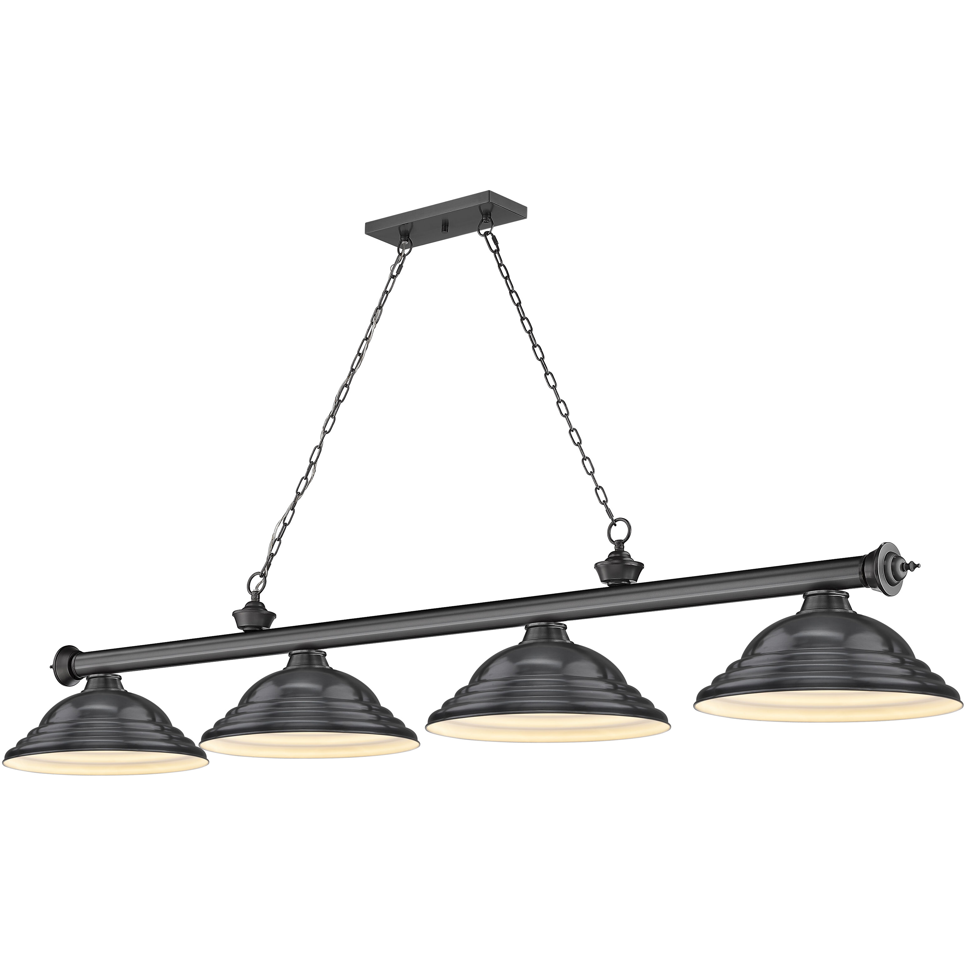 Cordon 4 Light 81.75 inch Bronze Plate Billiard Ceiling Light in Bronze Metal