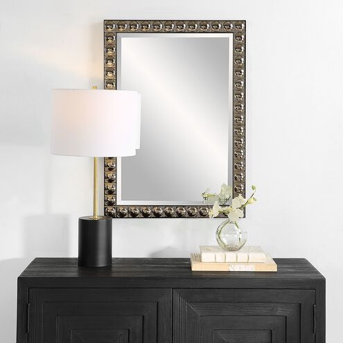 Silvio 32.75 X 23.13 inch Antiqued Silver-Champagne and Black Vanity Mirror