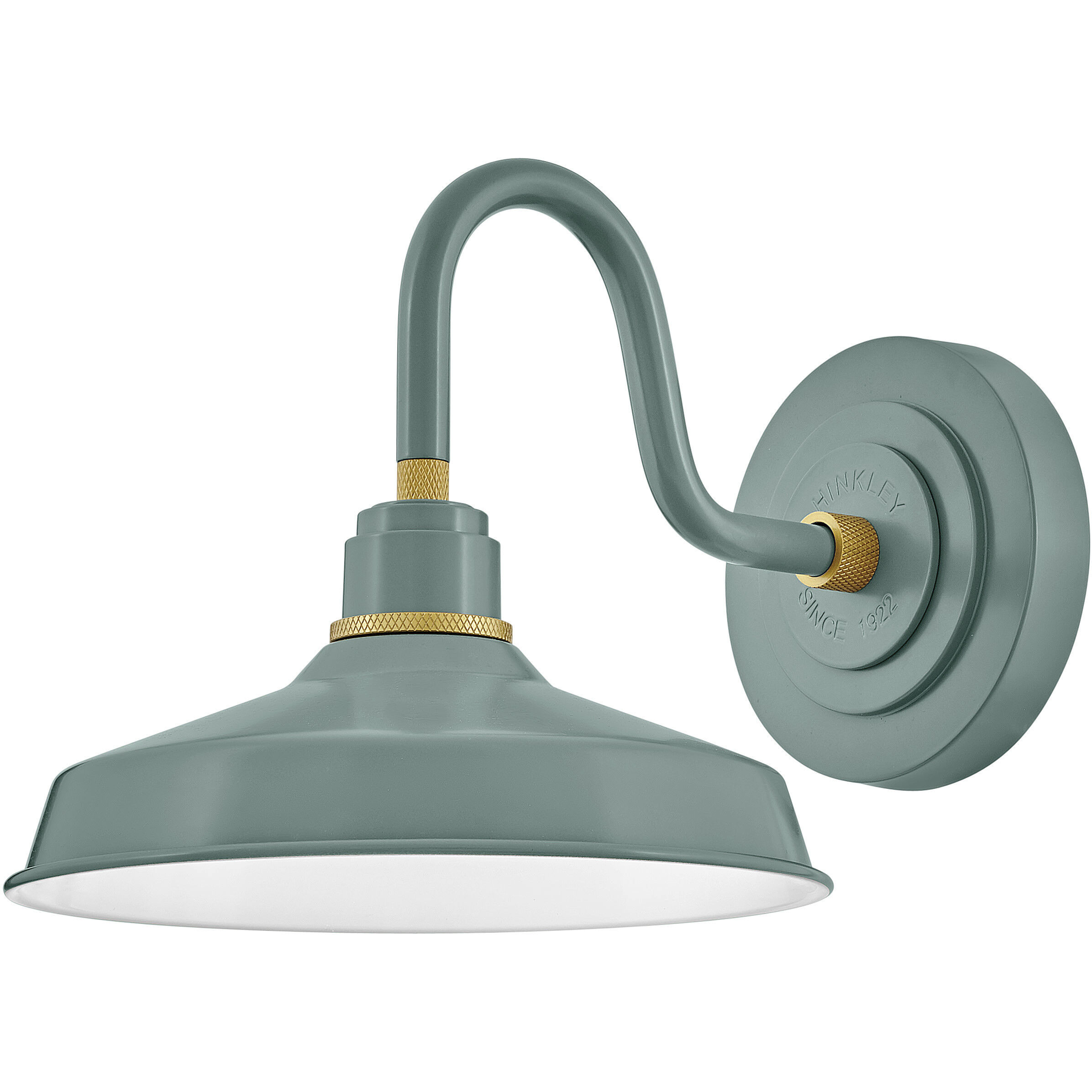 Foundry Classic Outdoor Barn Light in Sage Green, Gooseneck