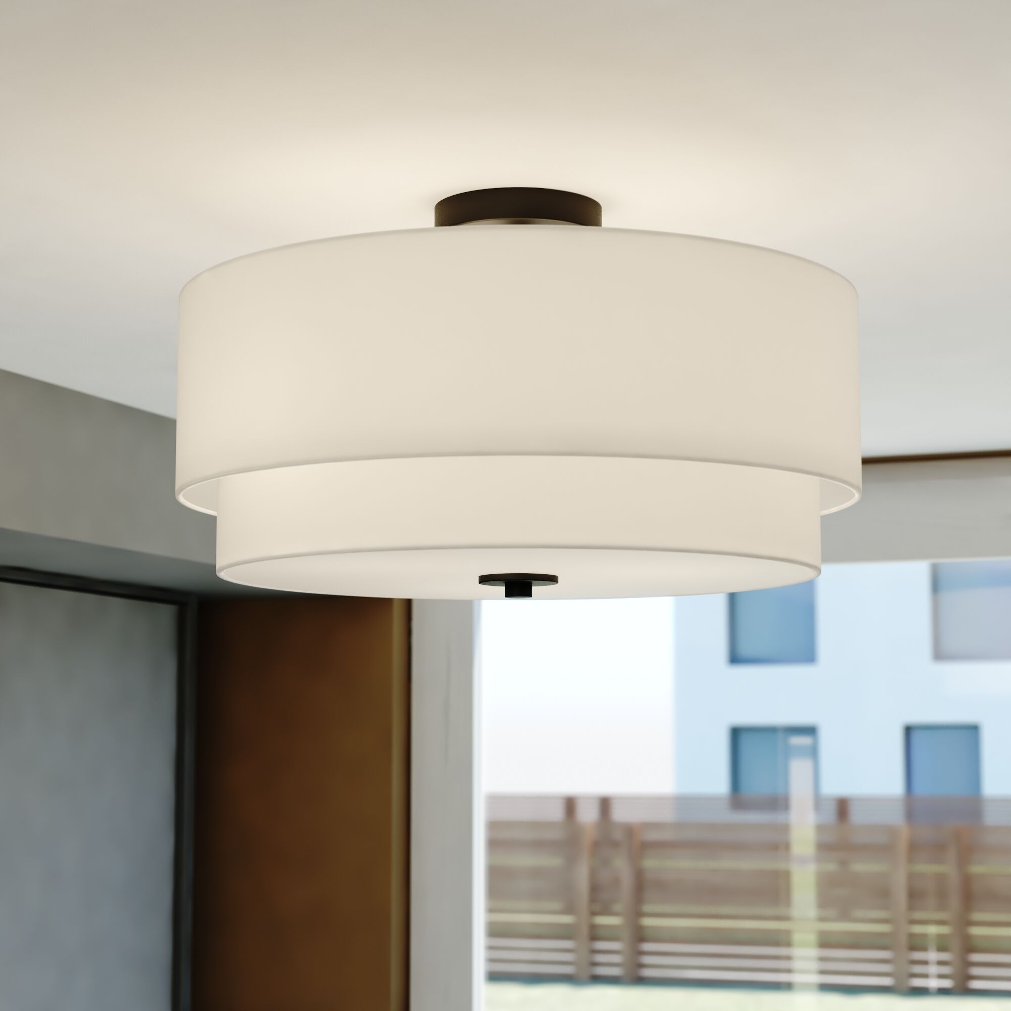 Burnaby LED 20.5 inch Black Semi-Flush Mount Ceiling Light