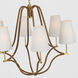 Chapman & Myers Biscayne LED 30.25 inch Antique-Burnished Brass and Natural Rattan Wrapped Chandelier Ceiling Light, Large