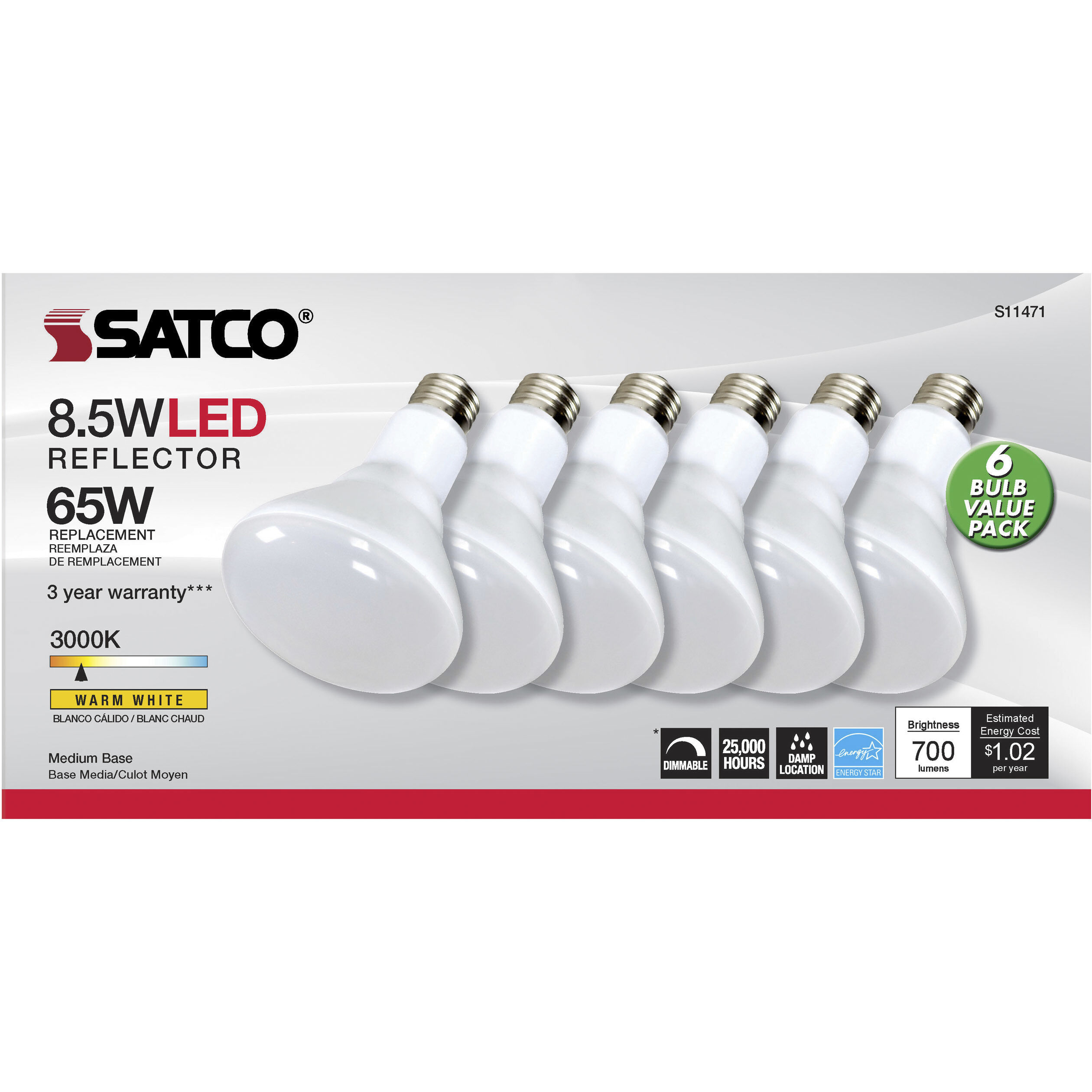 Lumos LED Medium 8.50 watt 3000K LED Bulb