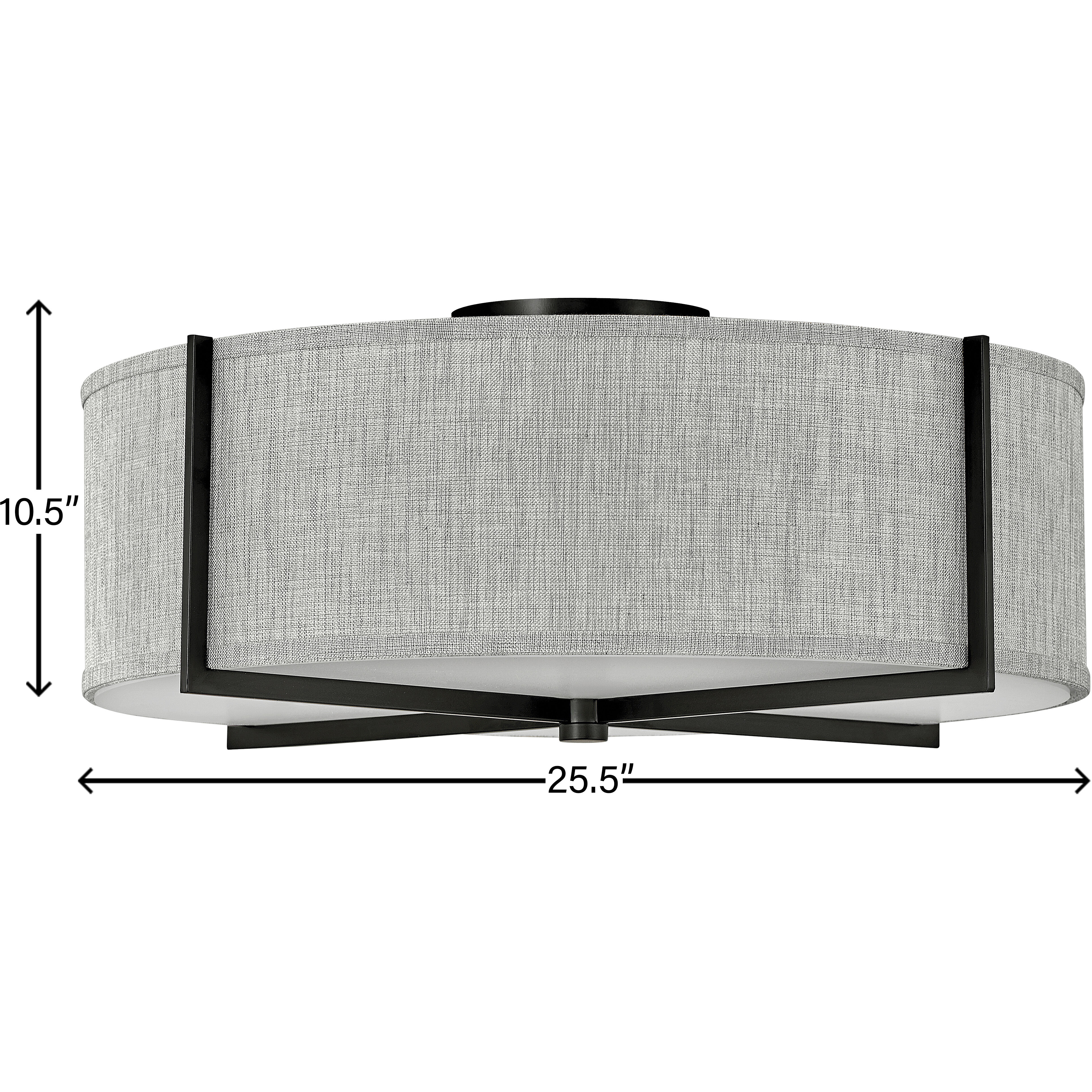 Galerie Axis 4 Light 25.5 inch Black Indoor Semi-Flush Mount Ceiling Light