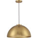 Vintage 1 Light 18 inch Natural Brass Pendant Ceiling Light