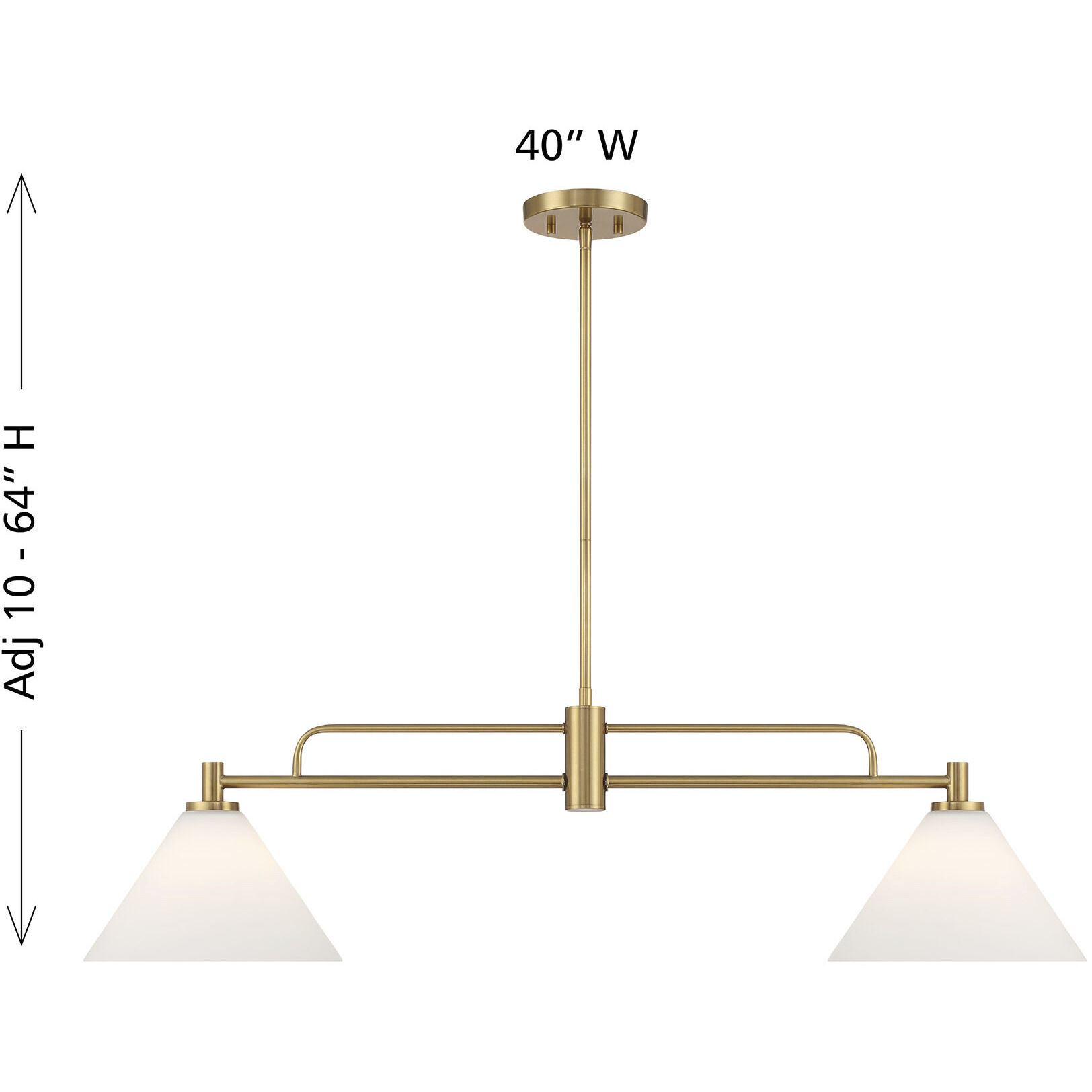 Transitional 2 Light 10 inch Natural Brass Chandelier Ceiling Light