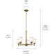 Shailene 5 Light Natural Brass Chandelier Ceiling Light, 1 Tier, Medium