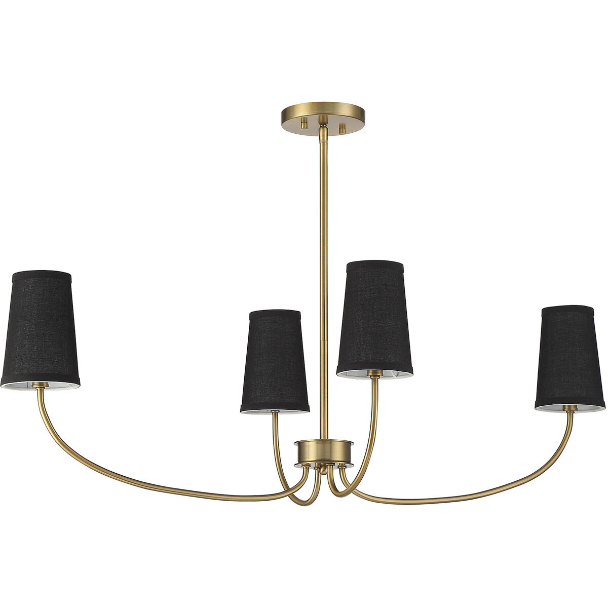 Scandinavian 4 Light 38 inch Natural Brass Chandelier Ceiling Light