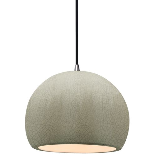 Radiance LED 7 inch Celadon Green Crackle and Brushed Nickel Pendant Ceiling Light
