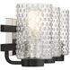 Colt 3 Light 24 inch Matte Black with Satin Nickel Vanity Light Wall Light
