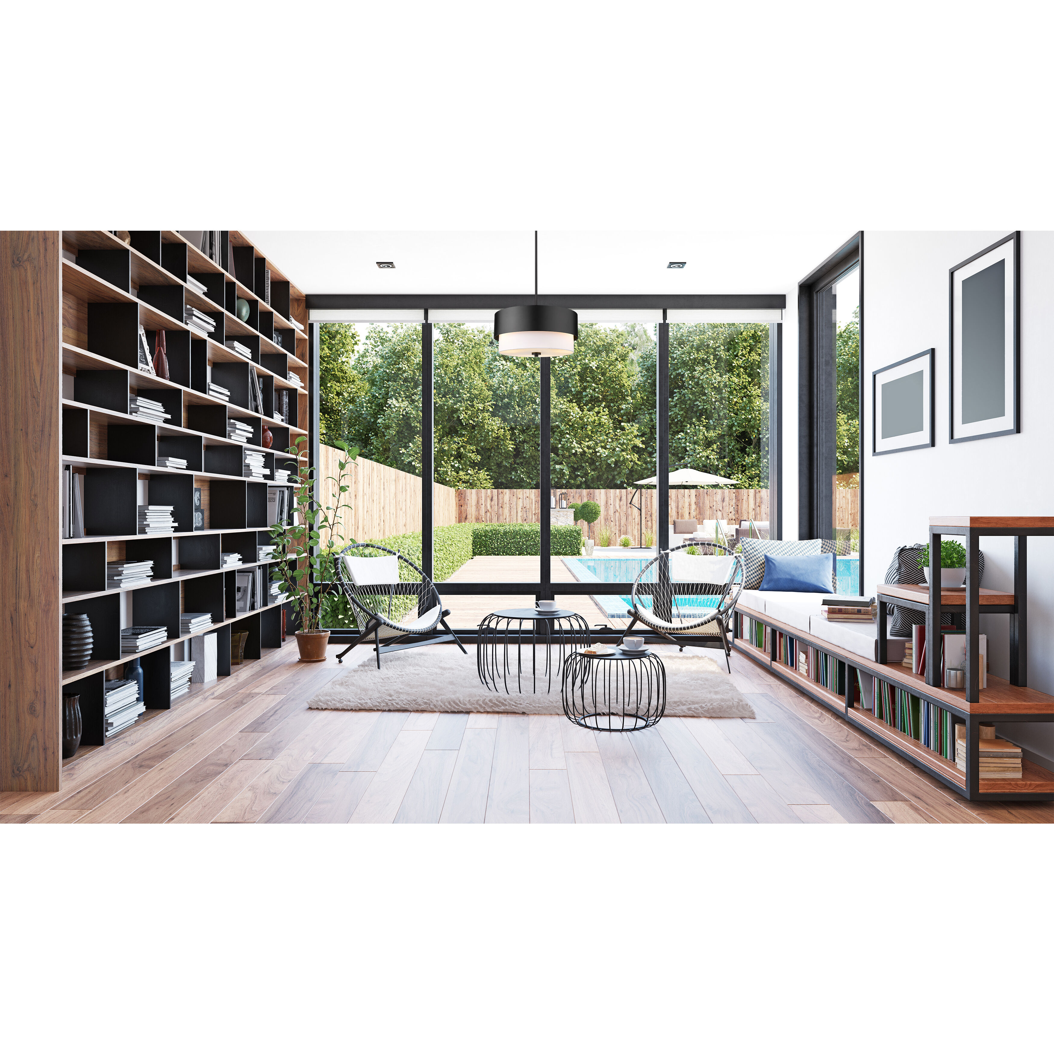 Counterpoint 3 Light 18 inch Matte Black Pendant Ceiling Light