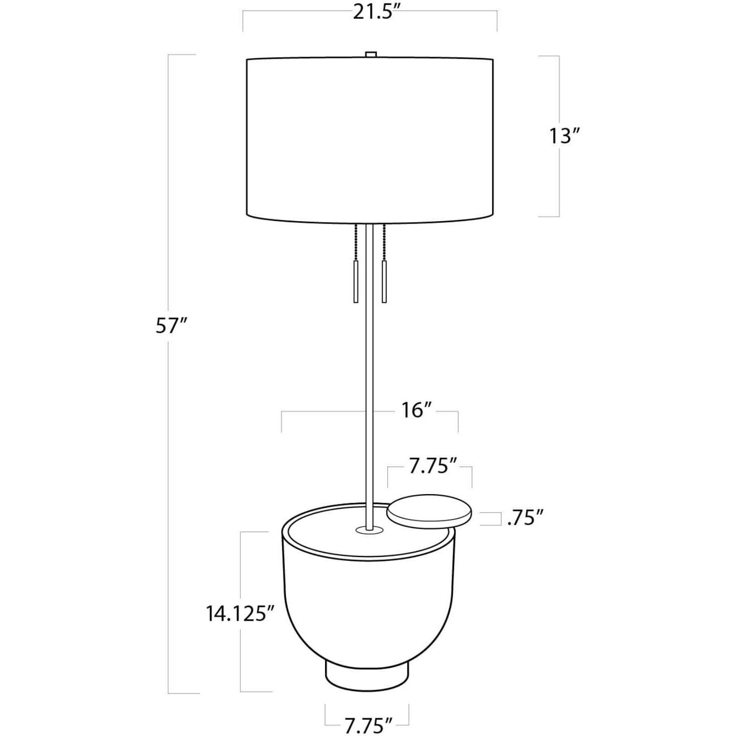 Theo 57 inch 150.00 watt Ebony Floor Lamp Portable Light